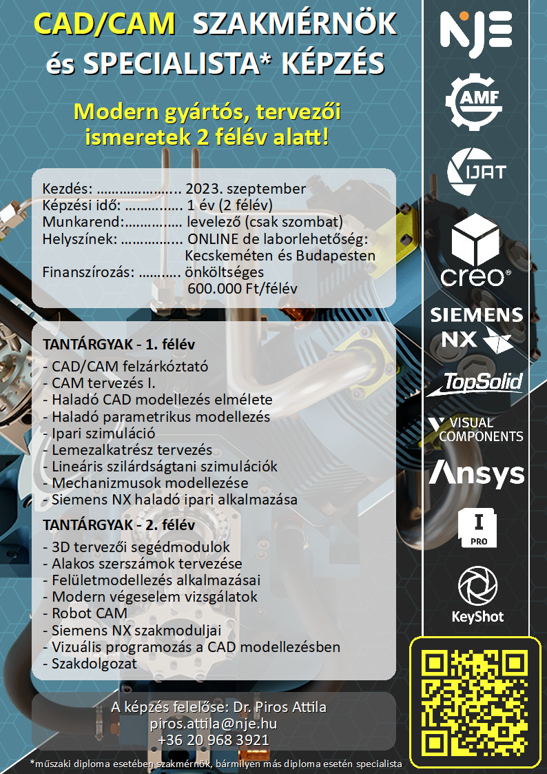 CAD/CAM tervező szakmérnök/szakspecialista